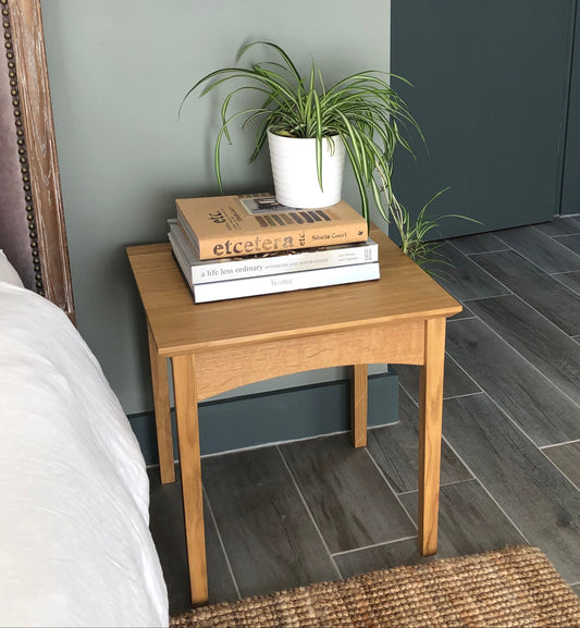 Oak Bedside Table With Hidden Drawer