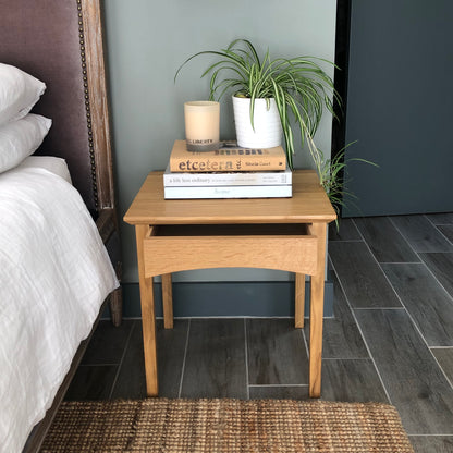 Oak Bedside Table With Hidden Drawer